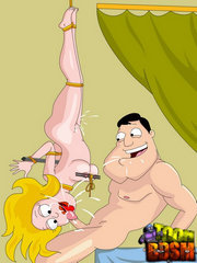 Francine and Stan Smith try suspension bondage. Suspension bondage experiments of American Dad and his naughty wifey