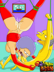 Helpless sluts from The Simpsons bound. Suspended and toyed into oblivion, babes from The Simpsons make perfect slavegirls
