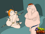Family Guy gives his submissive wifey a hard time in the dungeon and tortures her.